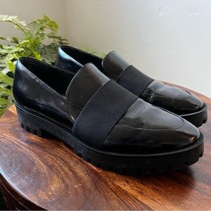 Via Spiga Platform Patent Leather Loafers Size 7/ EU 37